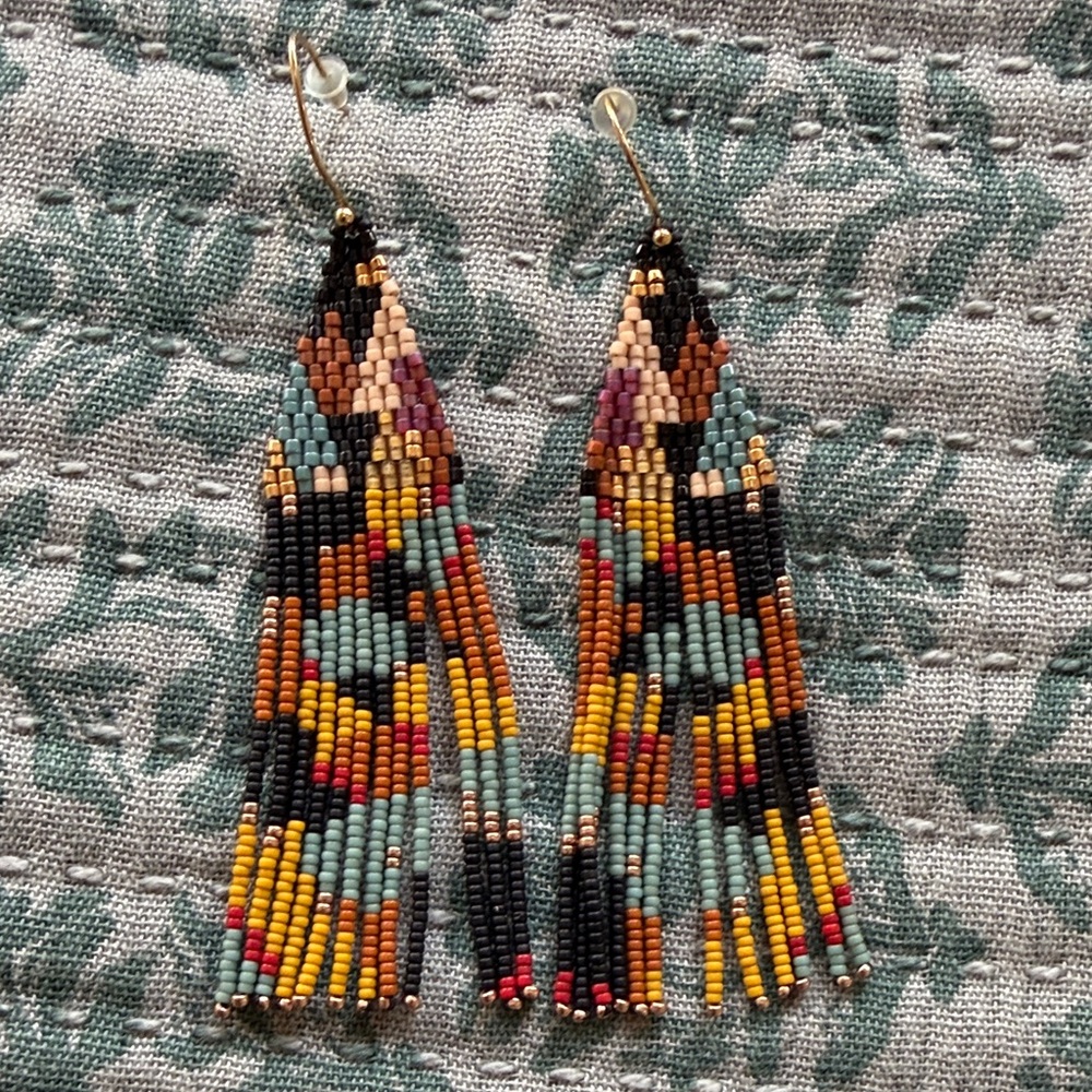 Bohemian Multicolor Beaded Tassel Earrings